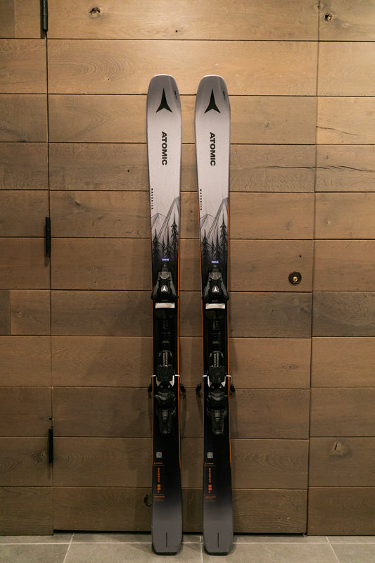 Atomic, Maverick 88, Length 161, used skis, black and gray, pair 